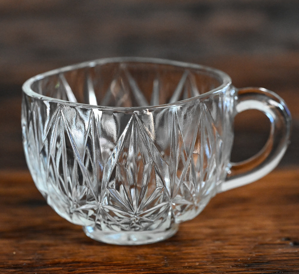 Hazel Atlas clear cut glass punch cup