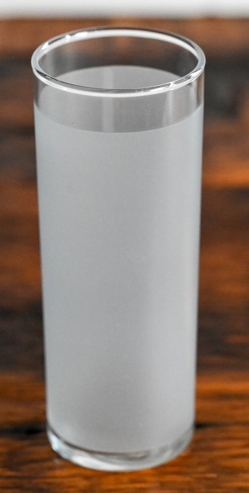 light gray frosted highball glass
