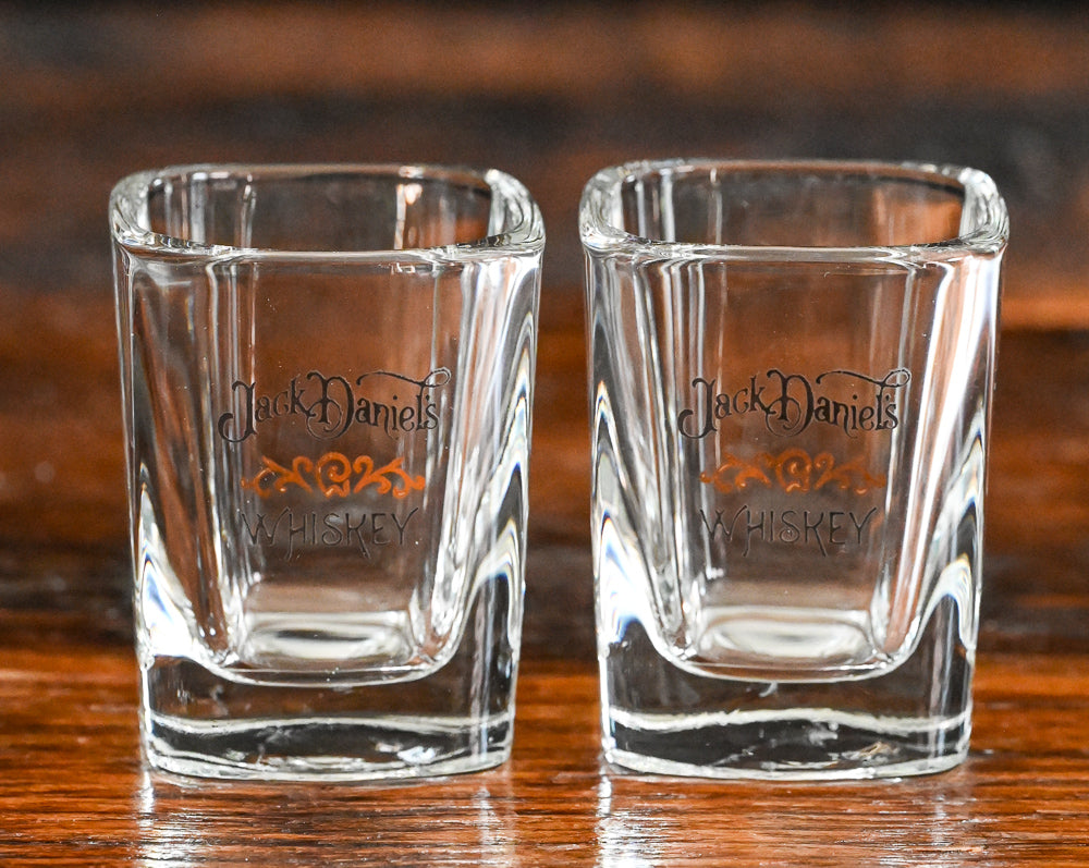 black and gold Jack Daniels shot glasses
