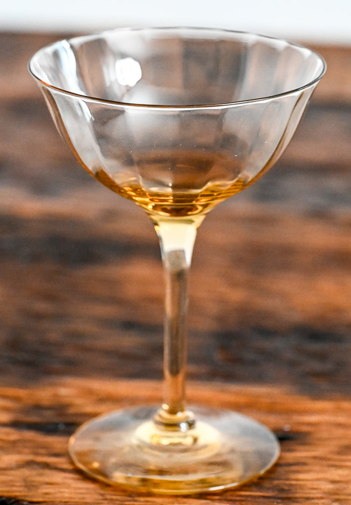 amber glass cocktail coupes