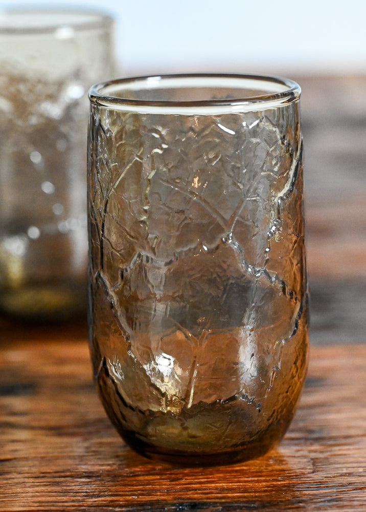 brown glass juice glass