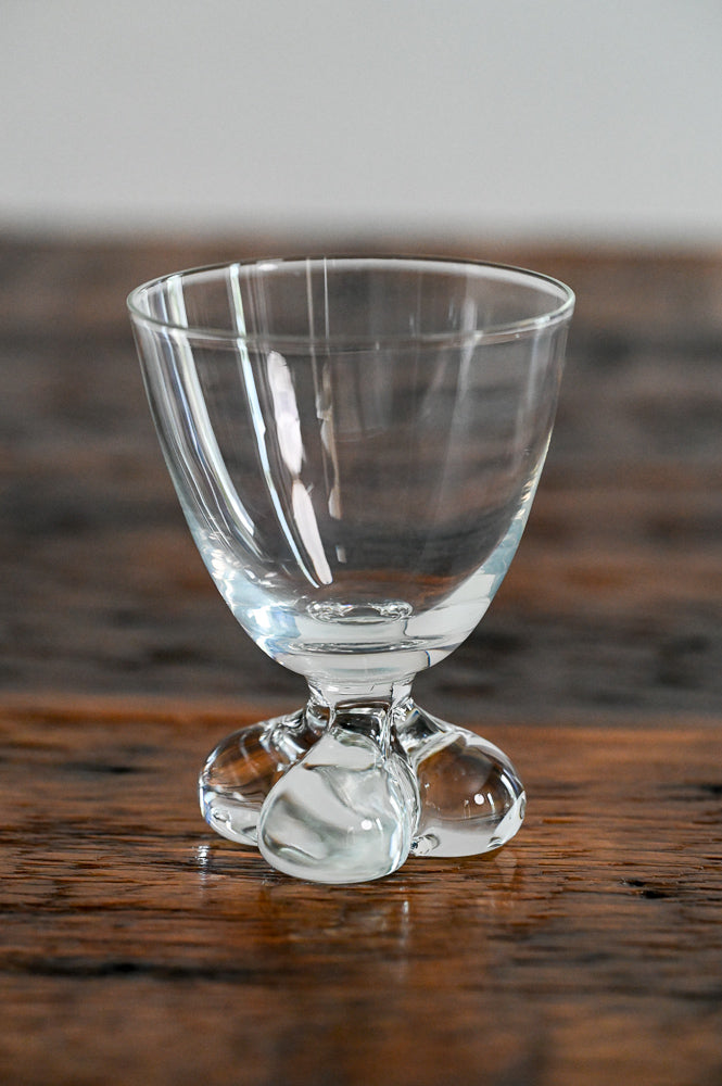 clear glass with heavy foot