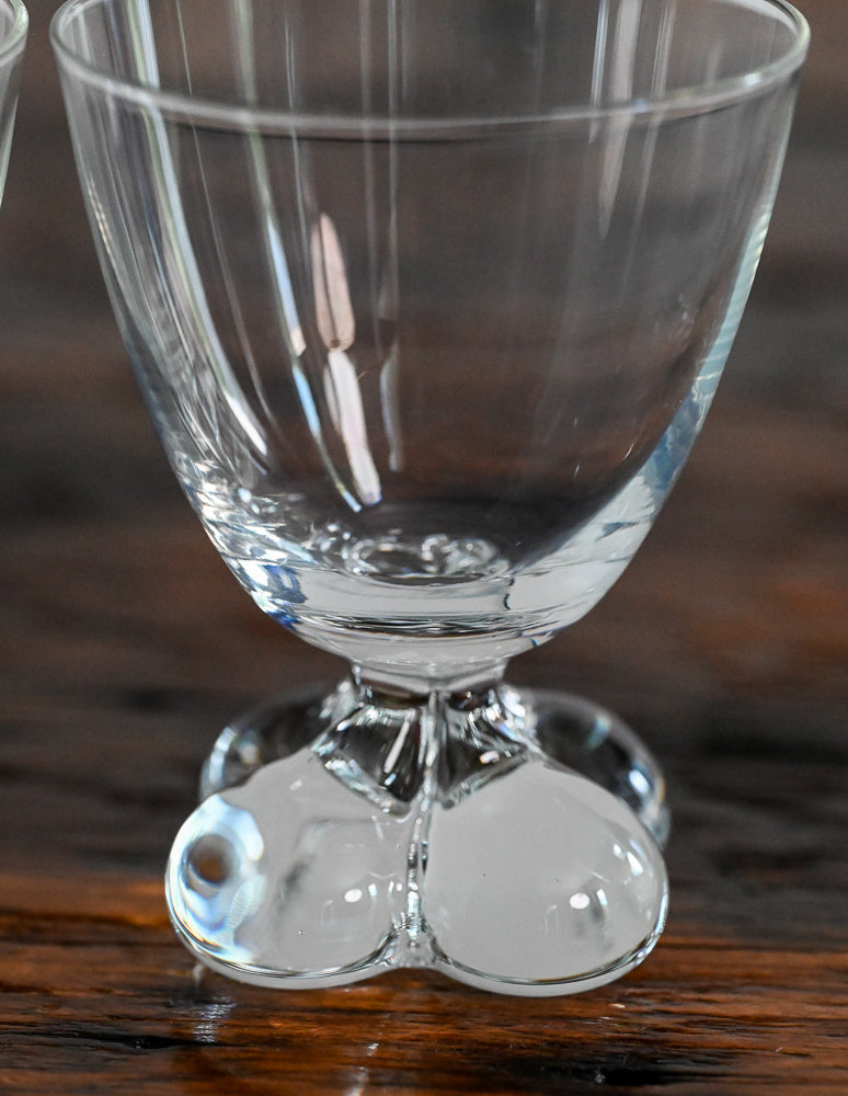 clear glass with heavy foot