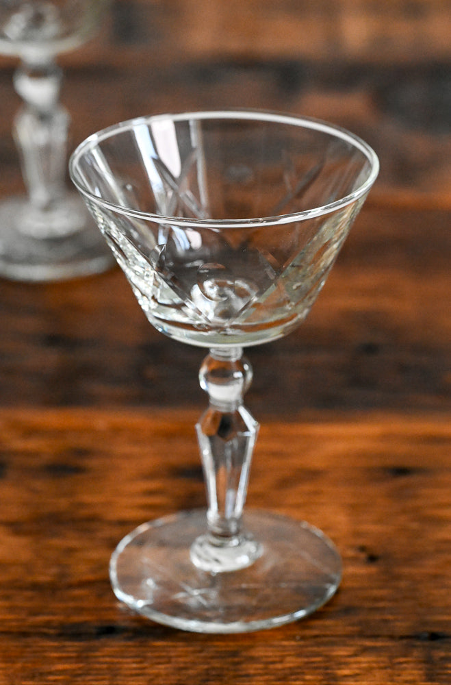 clear glass cocktail coupe