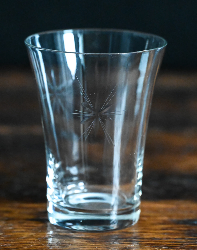 star etched clear tumbler glass