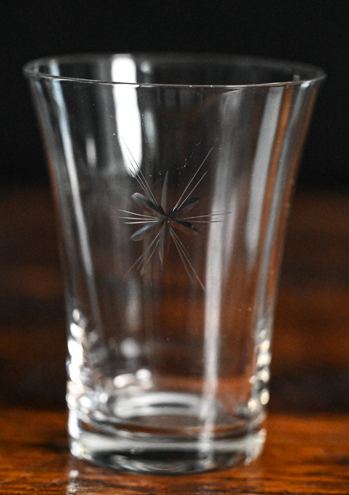 star etched clear tumbler glass