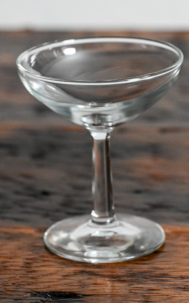 clear glass cocktail coupe