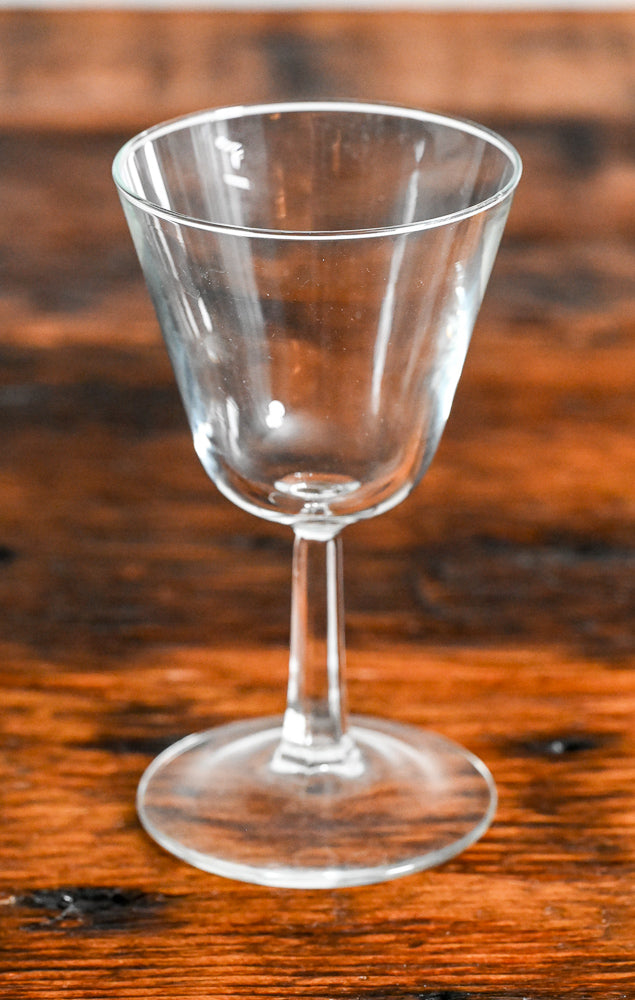 clear stemmed wine glass
