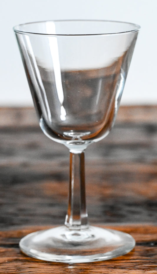 clear stemmed wine glass