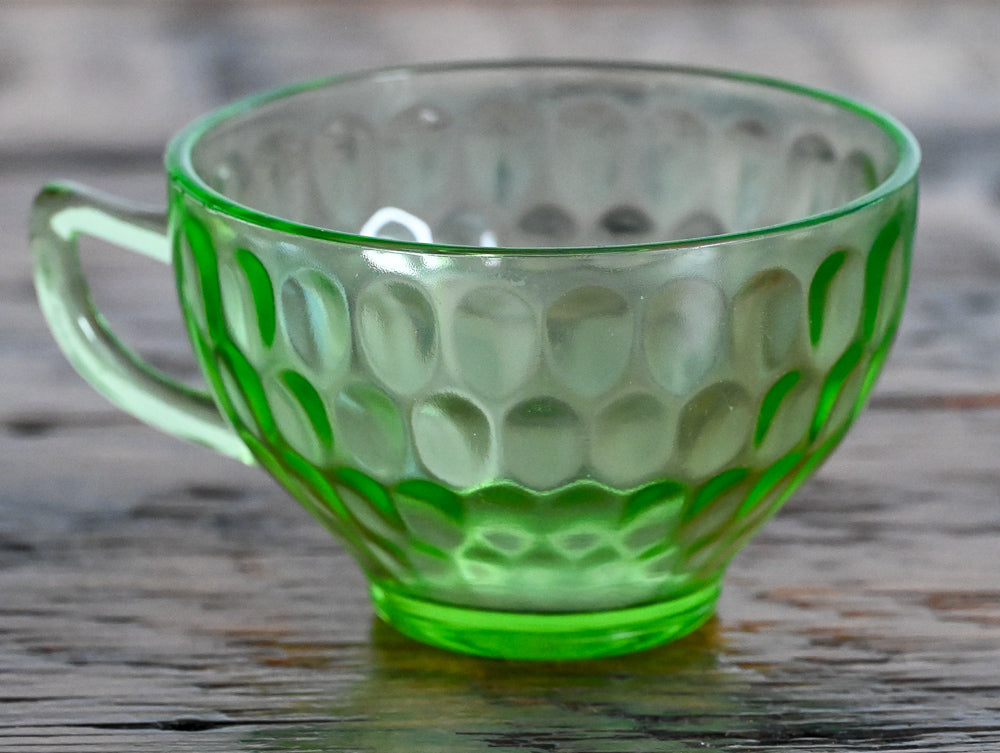 Federal green uranium tea cup