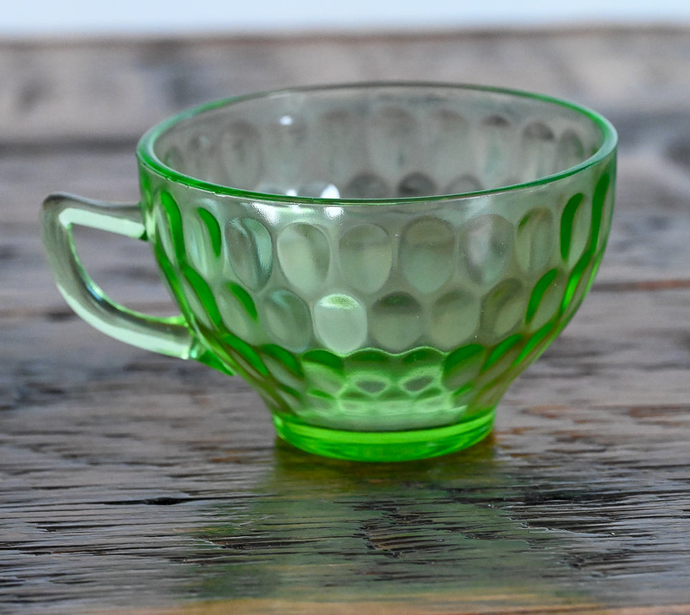 Federal green uranium tea cup