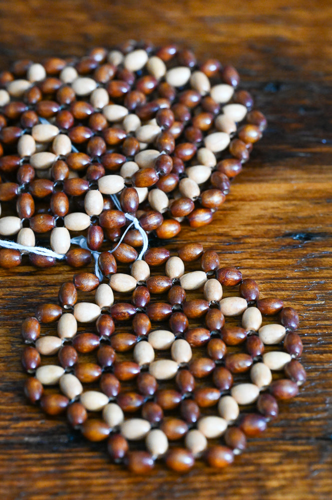 tan and brown bead coasters