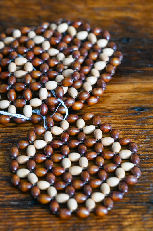 tan and brown bead coasters