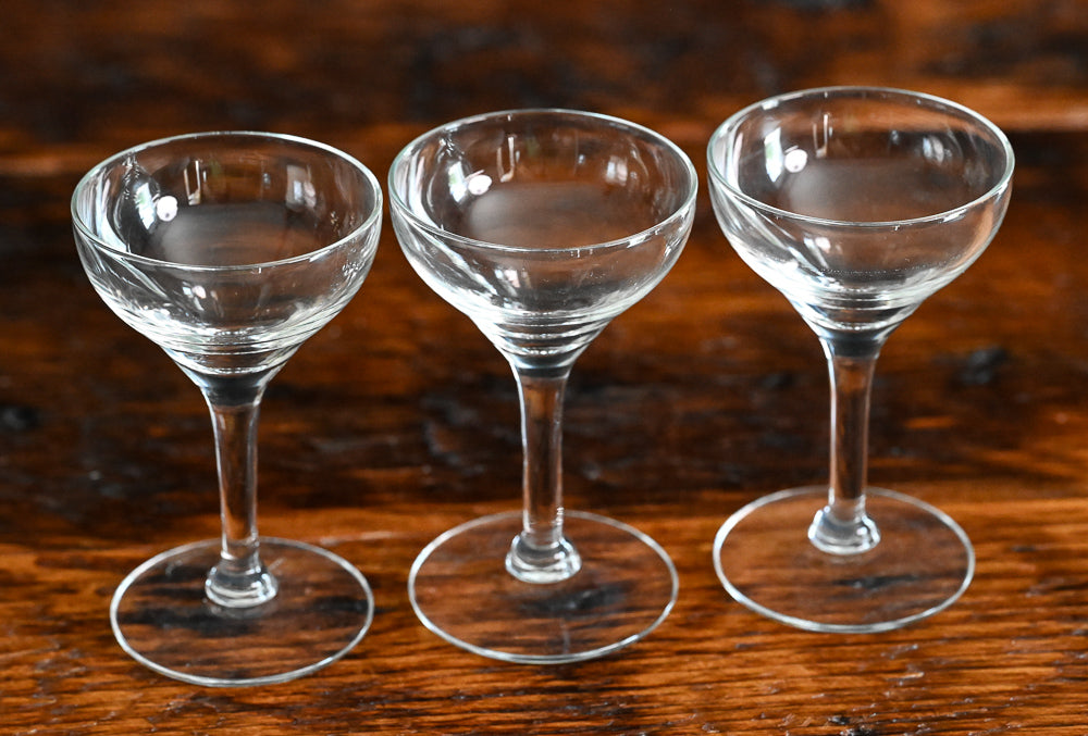 clear coupe liquor glasses