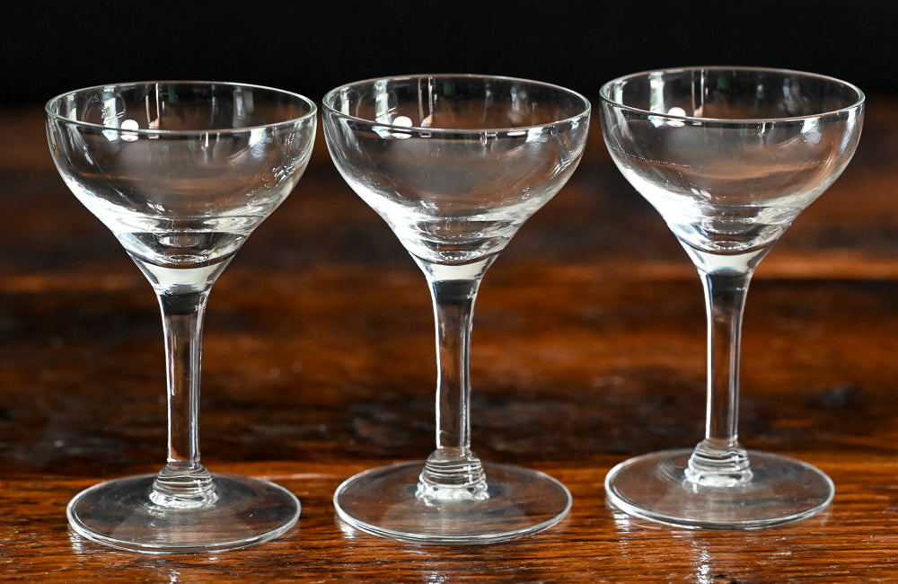 clear coupe liquor glasses