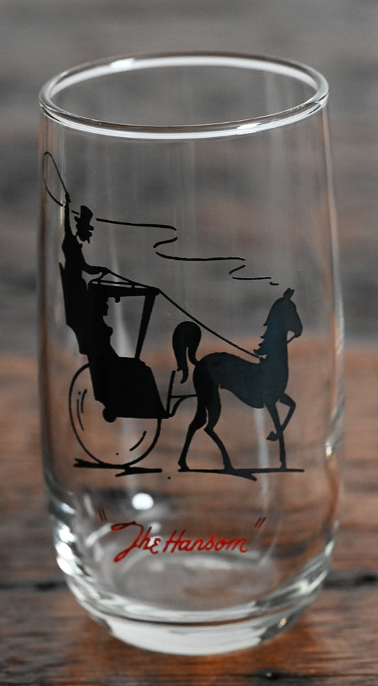 Anchor Hocking Black carriage and horse print on tumbler