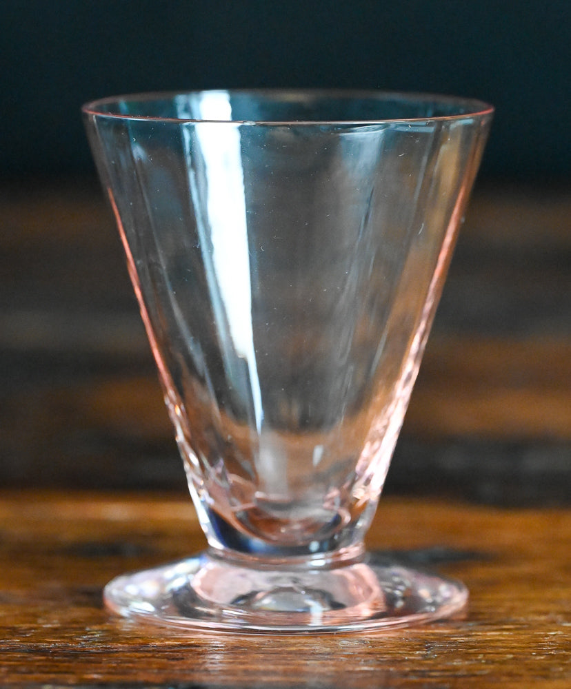 pink optic glass footed tumblers