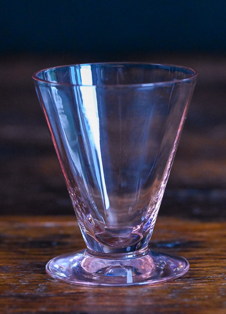 pink optic glass footed tumblers