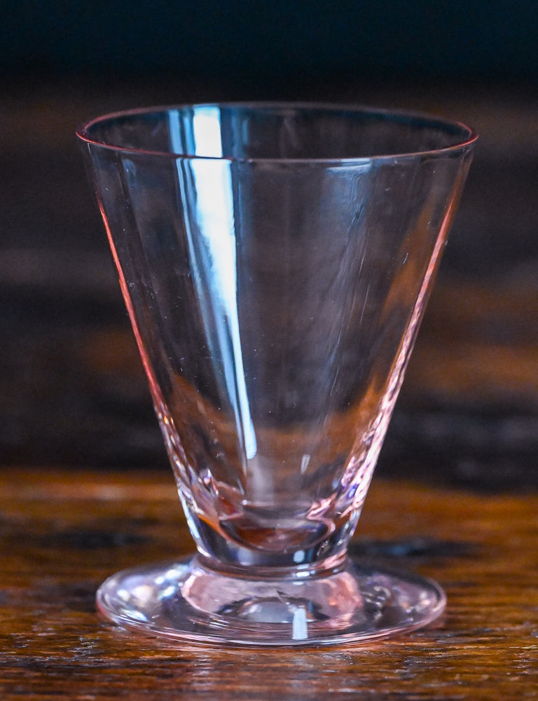 pink optic glass footed tumblers