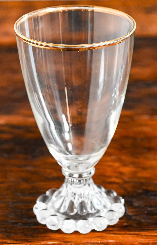 Anchor Hocking gold rim clear boopie glass