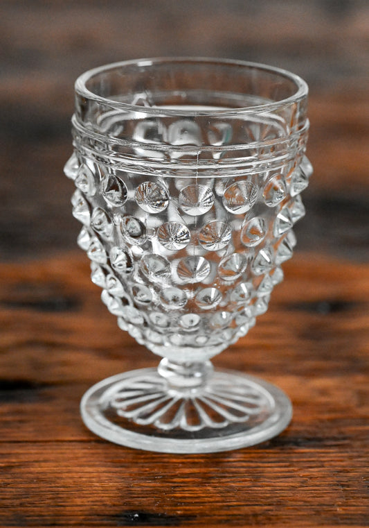 Hobnail (bumpy) clear juice glasses