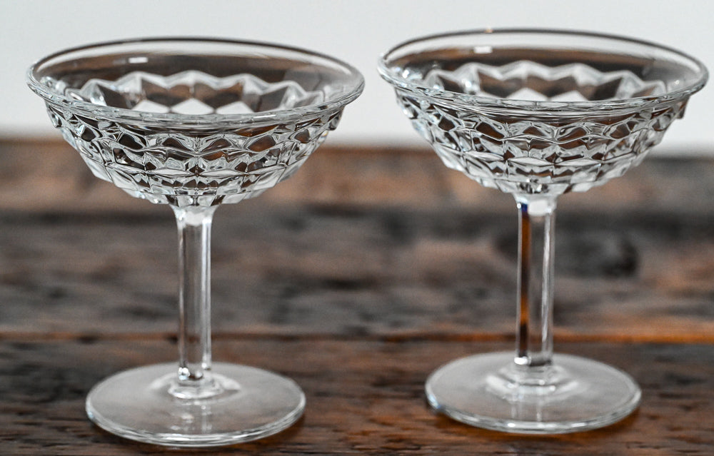 Fostoria clear glass cocktail coupes