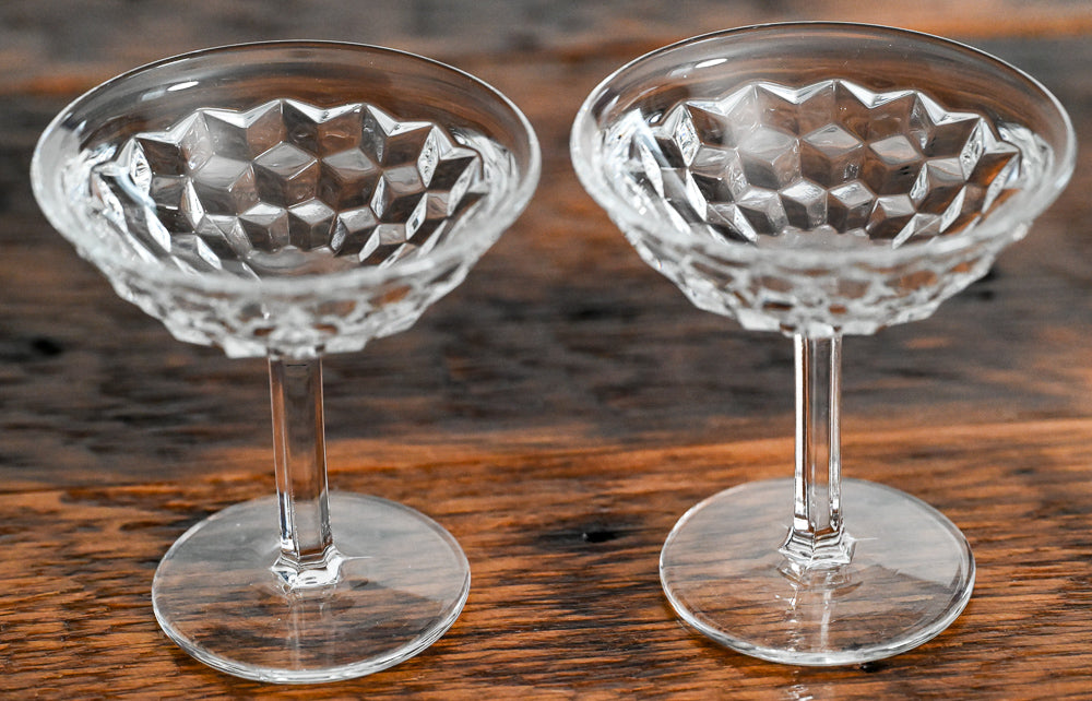 Fostoria clear glass cocktail coupes