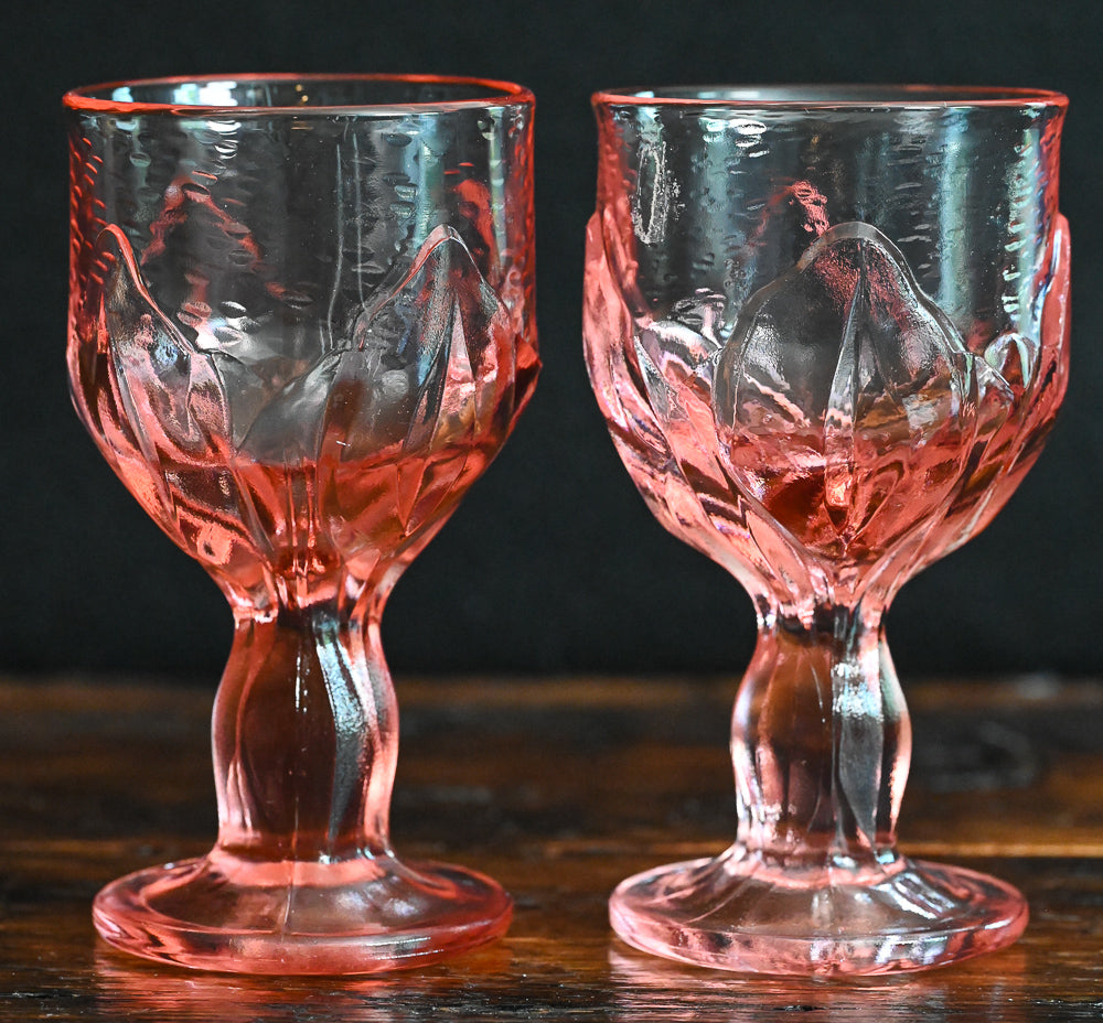 bright pink Tiffin Franciscan Cabaret Goblets