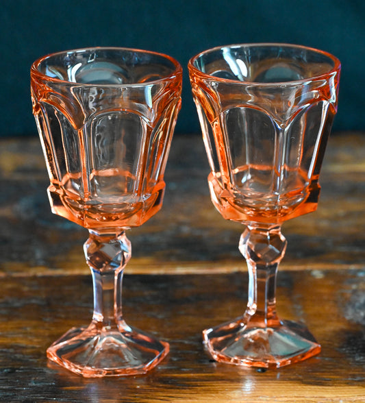 pink Fostoria Virginia goblets