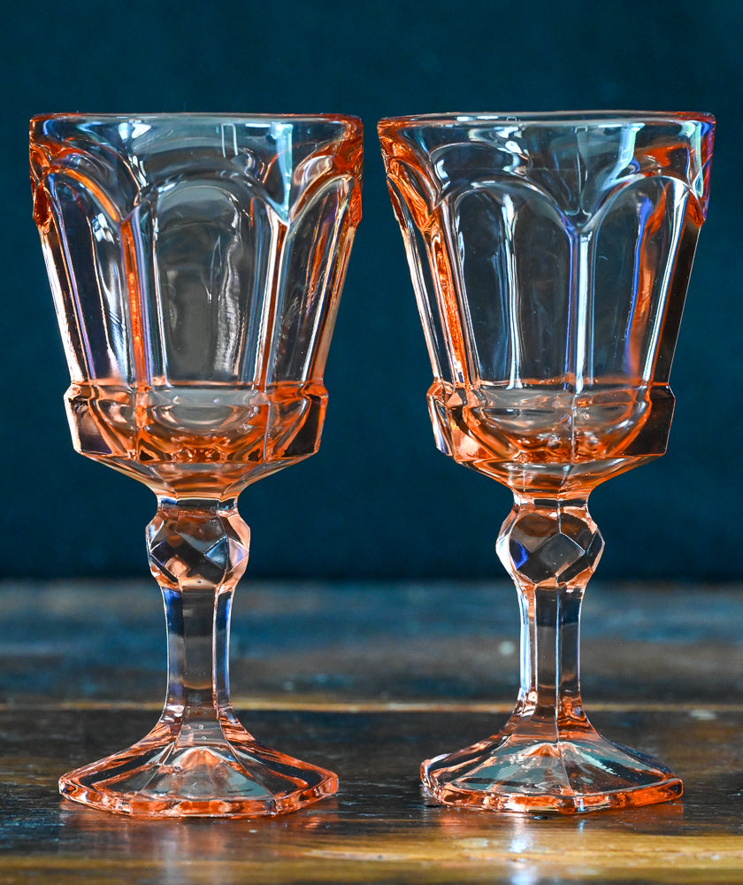 pink Fostoria Virginia goblets