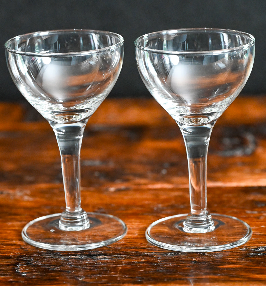 clear Nick & Nora glasses