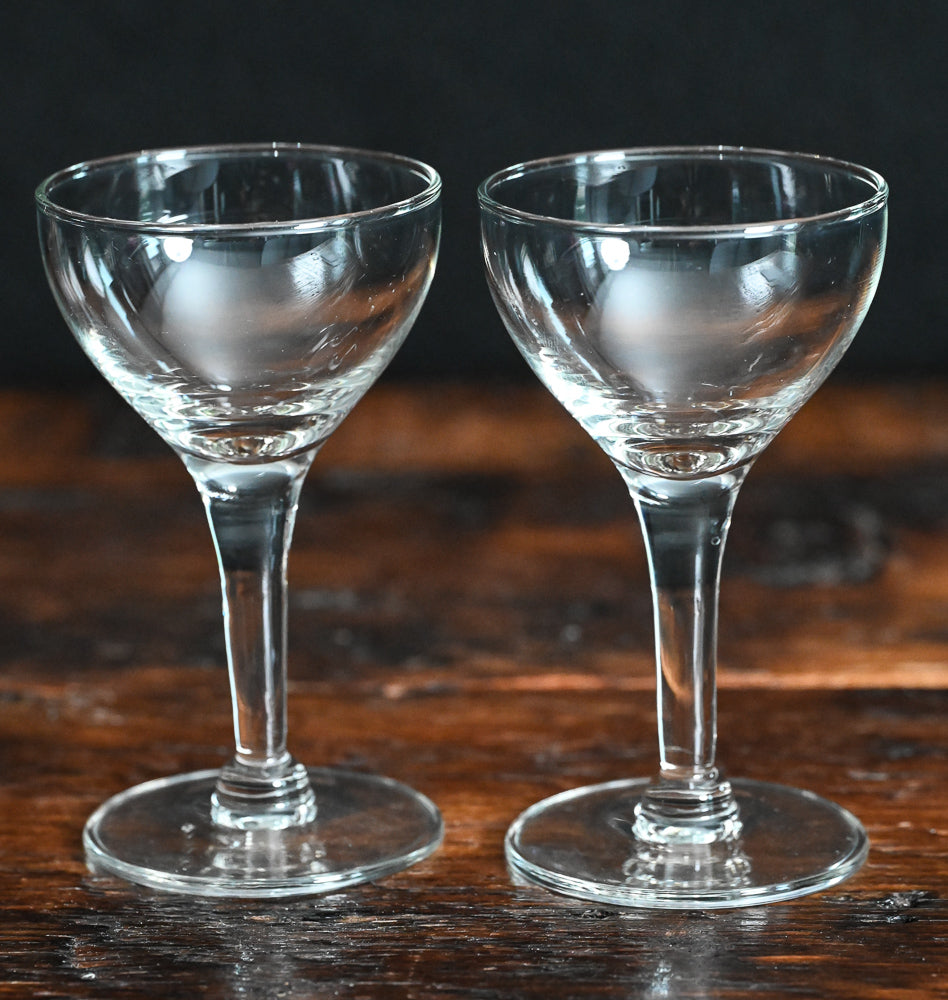 clear Nick & Nora glasses
