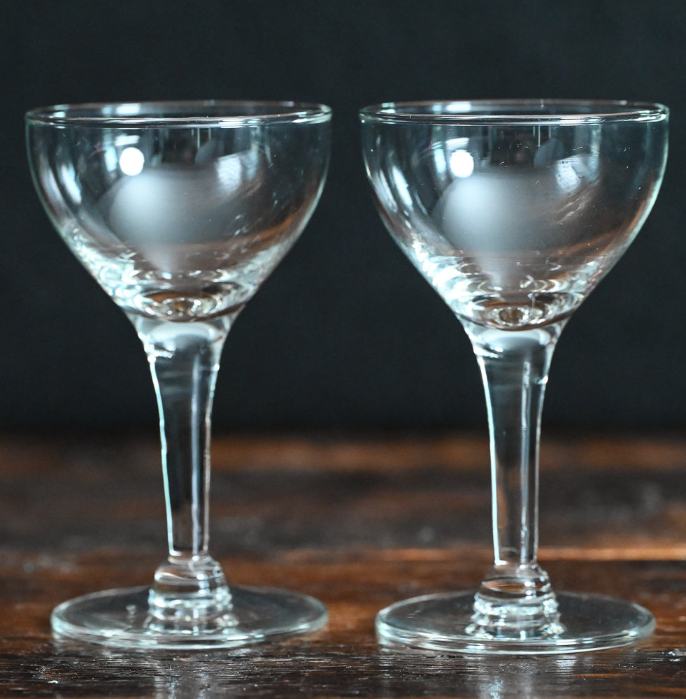 clear Nick & Nora glasses