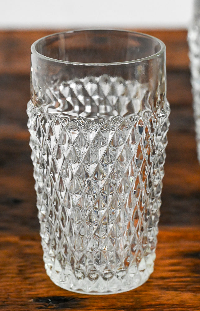 Indiana Glass pointed diamond pattern drinking glass