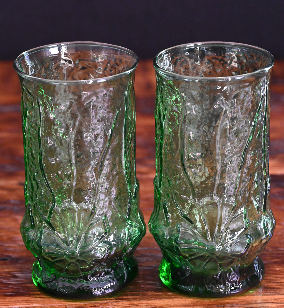 green Anchor Hocking Rainflower tumbler