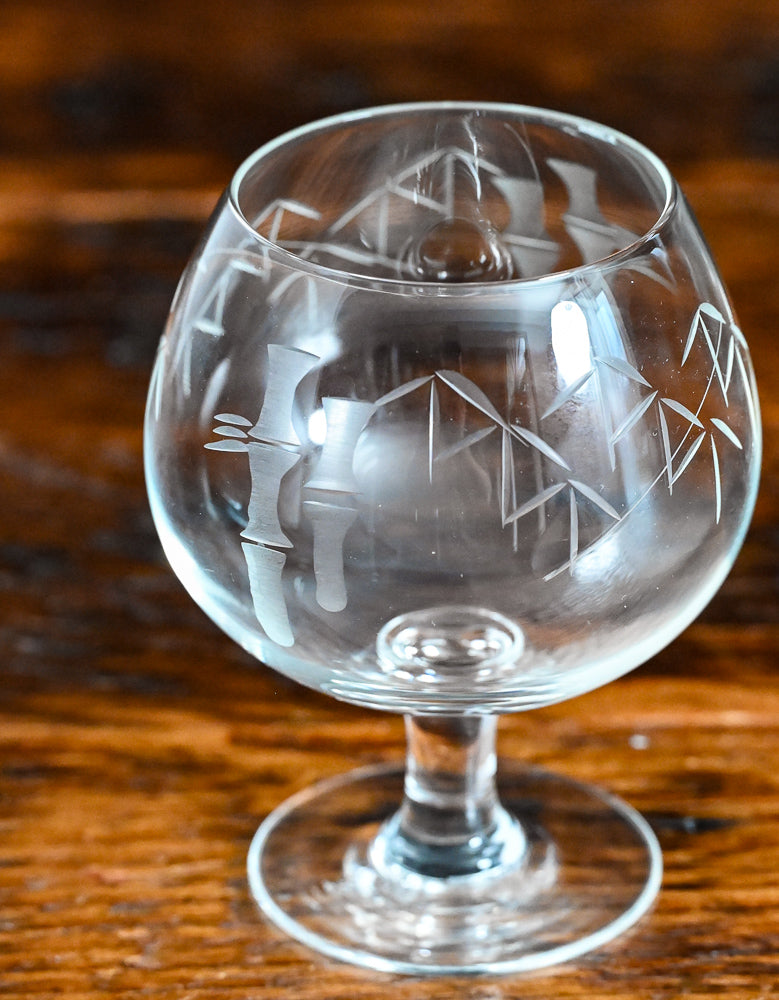 Noritake bamboo etched brandy snifter