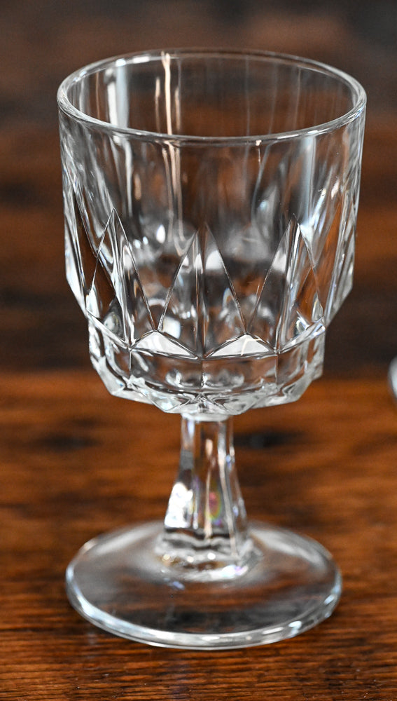Arcoroc cut crystal wine glasses