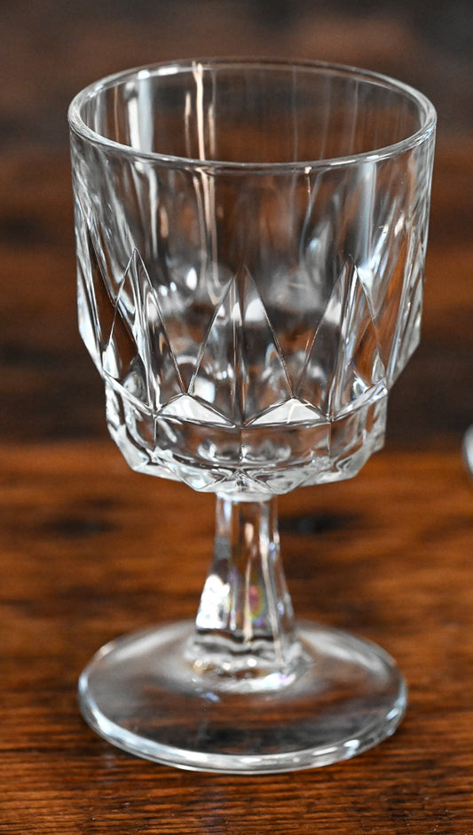 Arcoroc cut crystal wine glasses