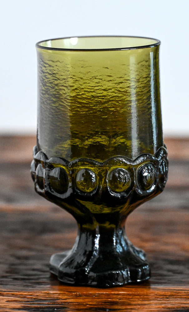 olive green Tiffin Footed goblets