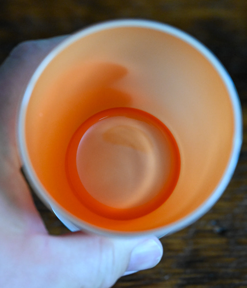 opaque outside, orange inside tumblers