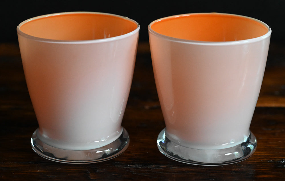 opaque outside, orange inside tumblers