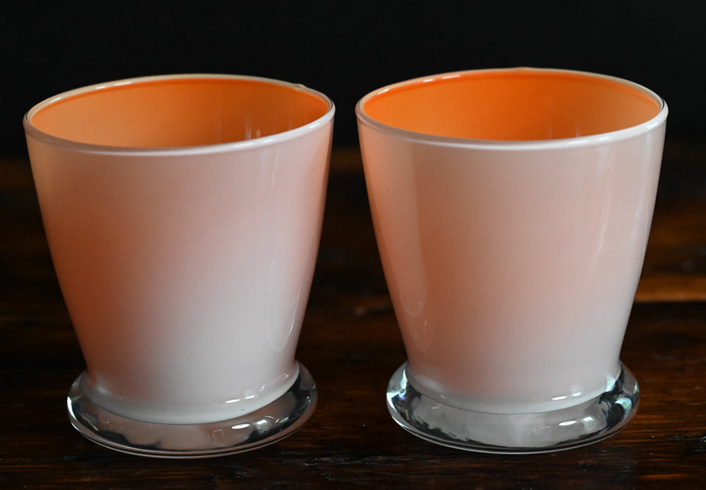 opaque outside, orange inside tumblers