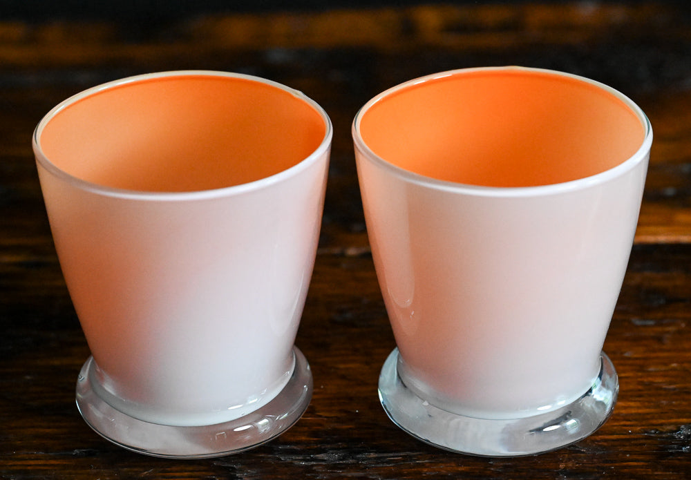 opaque outside, orange inside tumblers