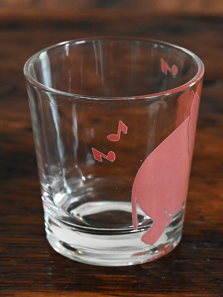 pink music notes and elephant glass