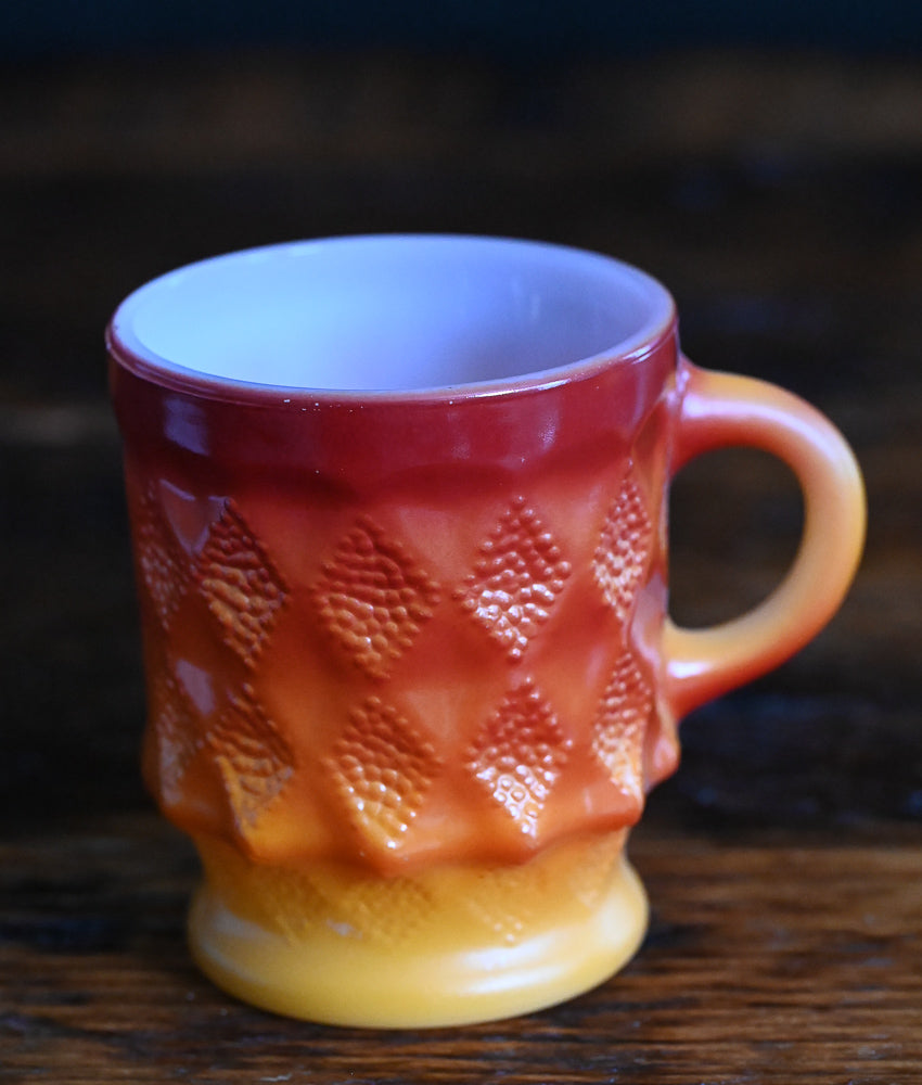 Red and Orange Fire King Kimberley Diamond Mug