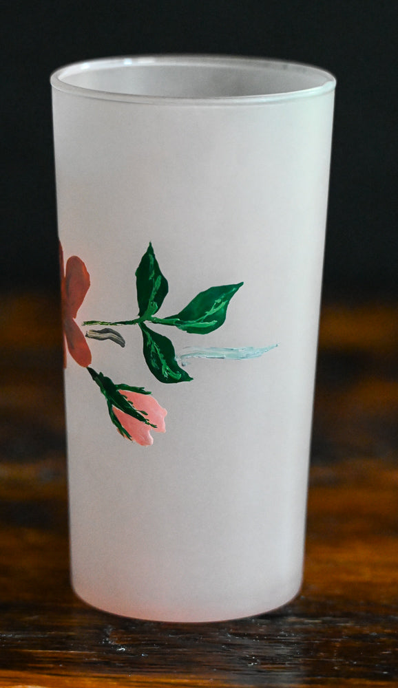 pink frosted floral tumblers