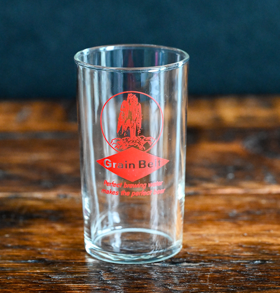 red Grain belt logo clear tumbler