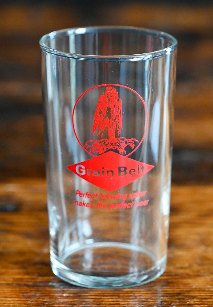 red Grain belt logo clear tumbler