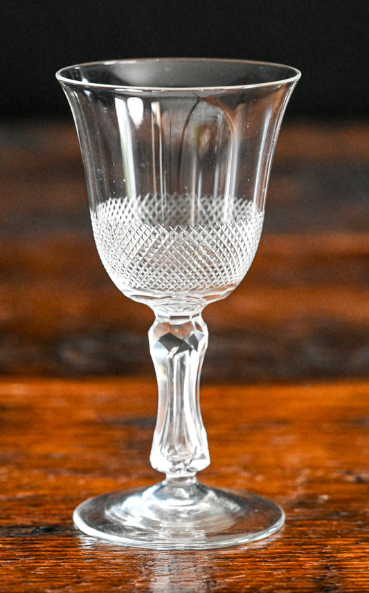 x etched clear cordial glass