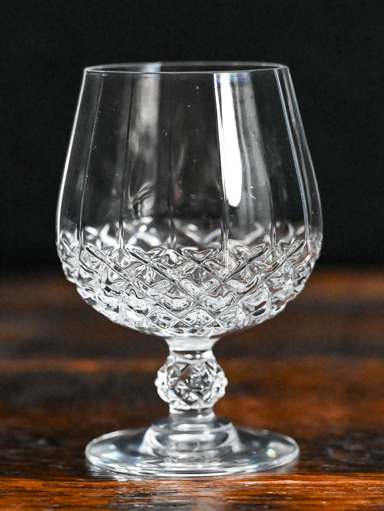 cut crystal clear brandy snifter